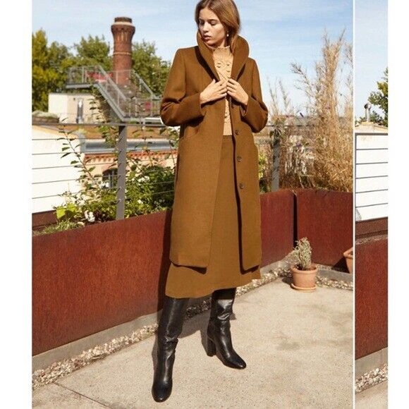 *Flawed Aritzia Wilfred The Cocoon Long Coat Wool Cashmere Camel Size XXS H14288 - Picture 14 of 15